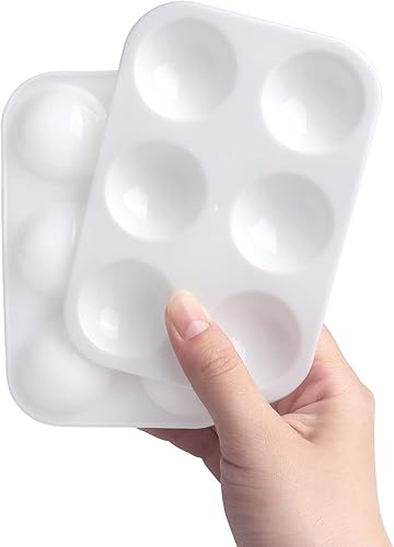 16 bandejas de pintura de plástico blanco, bandeja de pintura de acuarela para pintar fiestas, manualidades y pintura artística
