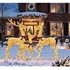 Gresonic Lot de 3 cerf Lumineux Noel Lumineux Alimentés par Pile pour Noël 120 LEDs Jaune Chaud pour Intérieur et Extérieur (Pelouse, Cour, Jardin)