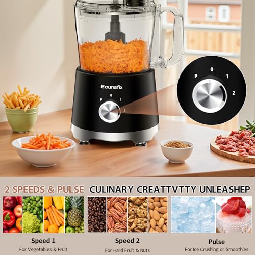 10-Cup-Food-Processor-Ecunafix-600W-Vegetable-Chopper-BPA-Free-with-68oz-Grinder-Stainless-Steel-Blades-for-Cheese-Grating-Chopping-Shredding-Slicing-Mixing-and-Doughing-2P-Speeds