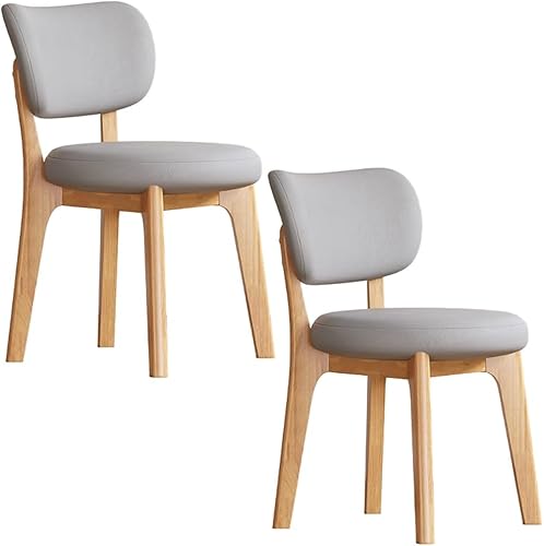 Miniatura 21 de YVYKFZD Juego de sillas de comedor, sillas de cocina sin brazos de madera, silla de comedor con respaldo curvo, silla tapizada de cuero para sala de