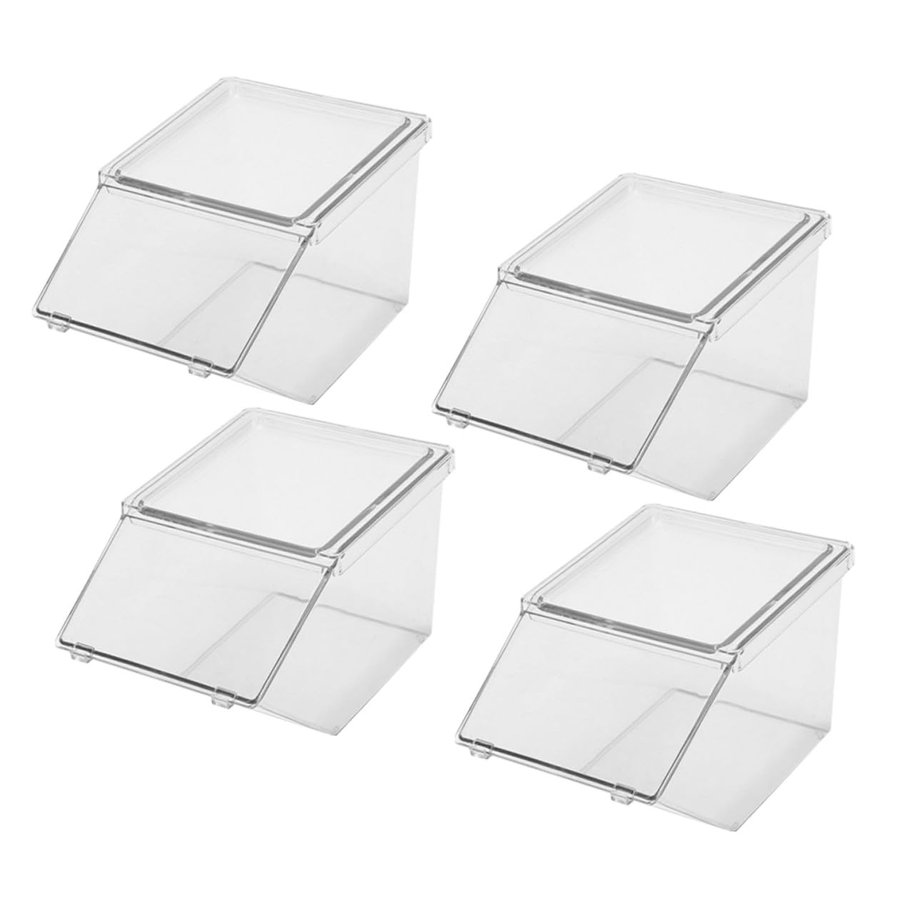 Gadpiparty 4 Stück Teiliges Acryl aufbewahrungsbox Deckel Stapelbare Teebeutel Zucker Kaffeepacket Organizer für Küche und Tisch Transparent Großzügiges Fassungsvermögen Langlebig und