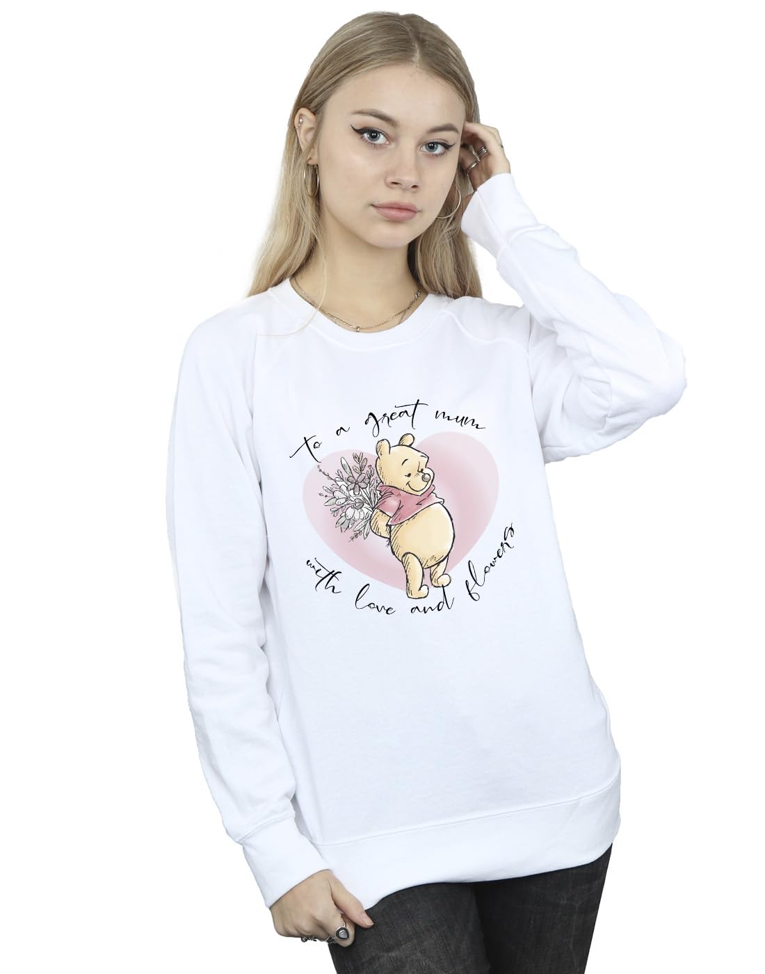 Absolute Cult Women's White Disney Winnie The Pooh Great Mum Sweatshirt XX-Large