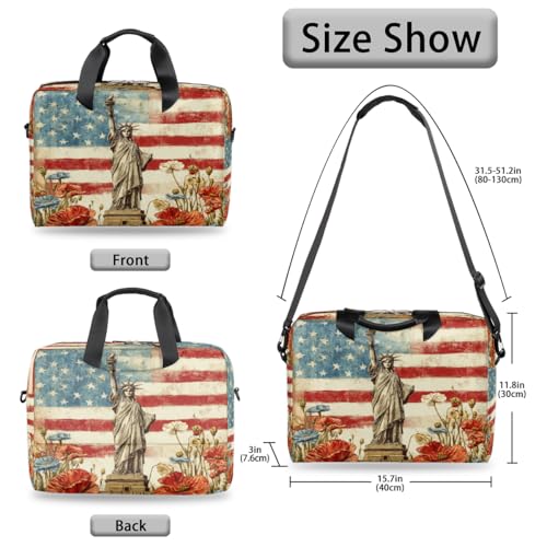 Maletín para laptop 15.6-16" bandera EEUU resistente agua miniatura 6