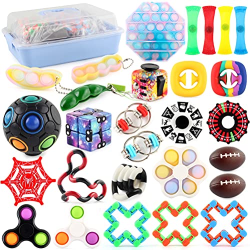 Sensory Fidget Toys Set,Sensory Fidget Pack Cheap for Kids Adults (28-Piece Hand Box, 28 Packs)