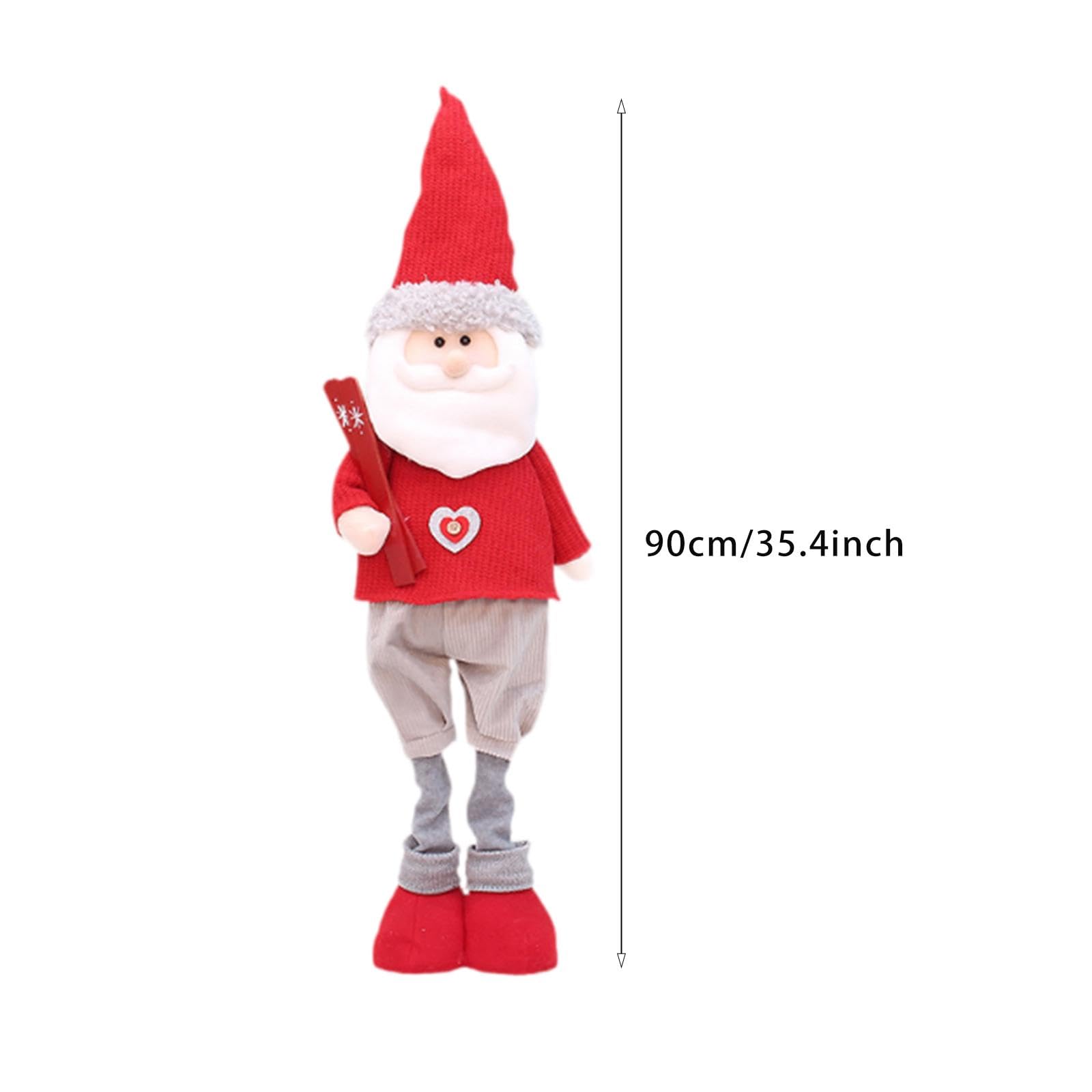 Figurita Navideña Muñeco Decorativo Telescópico Ajustable Diseño Creativo Artesanal Hecho a Mano Relleno Regalo Navideño Adecuado para Fiestas Decorac, Papá Noel, Individual