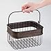 mDesign Metal Woven Storage Basket Bin with Handle for Organizing Hand Soaps, Body Wash, Shampoos, Lotion, Conditioners, Hand Towels, Hair Accessories, Body Spray, Mouthwash - Small - Bronze