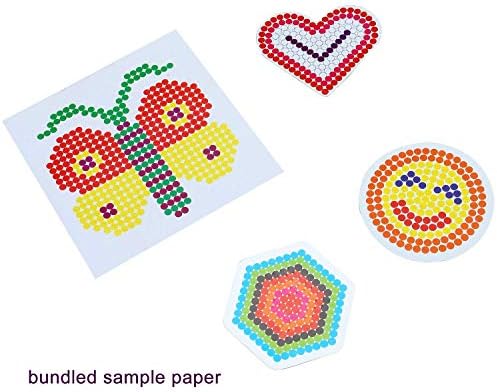5 mm 9 Pieces Fuse Beads Boards Clear Plastic Pegboards Large Square, Small Round, Mini Heart and Hexagon for Kids Craft Beads