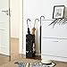 SONGMICS Umbrella Stand, Umbrella Holder for Entryway, with a Detachable Water Drip Tray, 4 Hooks, Steel Square Organizer Freestanding, for Canes Walking Sticks, Black ULUC49B