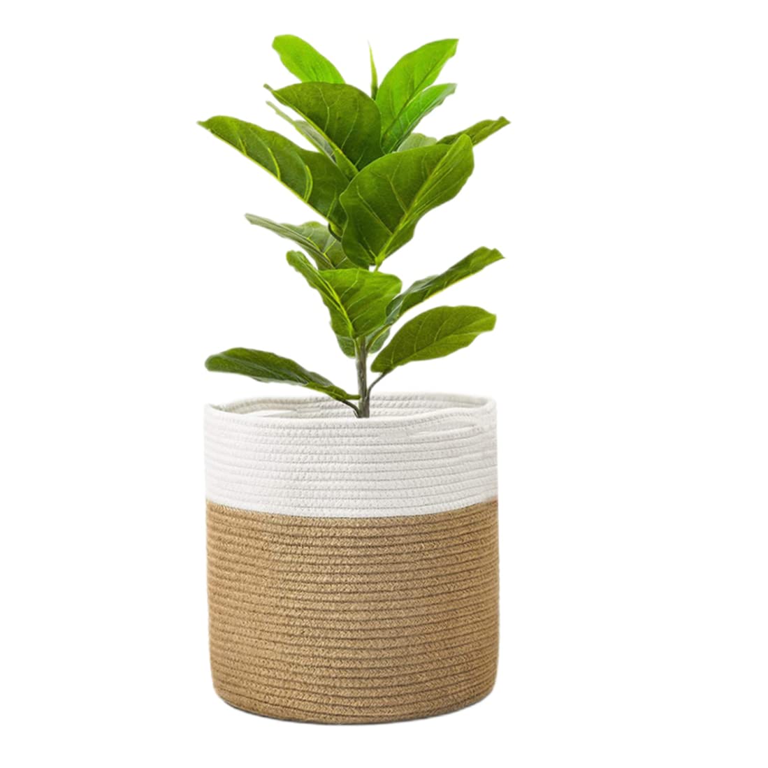 Canasta de planta de cuerda de yute tejido, macetas de interior de macetas canasta de almacenamiento de decoración, organizador Canasta de planta moderna para la decoración de flores del hogar - esti