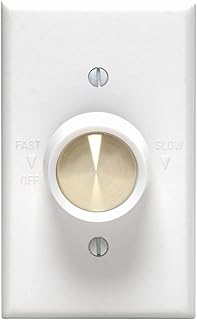 Leviton 612-6616-W Full Range Variable Fan Speed Control, 120 Vac, 60 Hz, 5 A, Switch, White