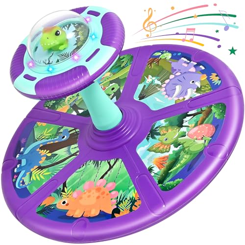 Image of EVDKC Dinosaur sit and Spin Toys for Toddlers 1-3, 360° Sit and Spin with LED & Music, sit n Spin Toys for Toddlers 2-4 Toddler Toy Age 2 3 4, Birthday Gifts, Big Kids Toy for 3 Year Toddler