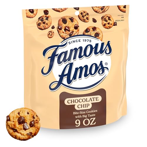 Famous Amos Classic Chocolate Chip Cookies, Bite-Size Cookies, Great for