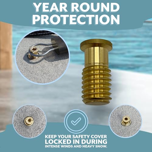 Bargain Brass 5BT Poolzilla 5 Pack Pool Safety Cover Threaded Brass Insert Screw Bolt thumb #5