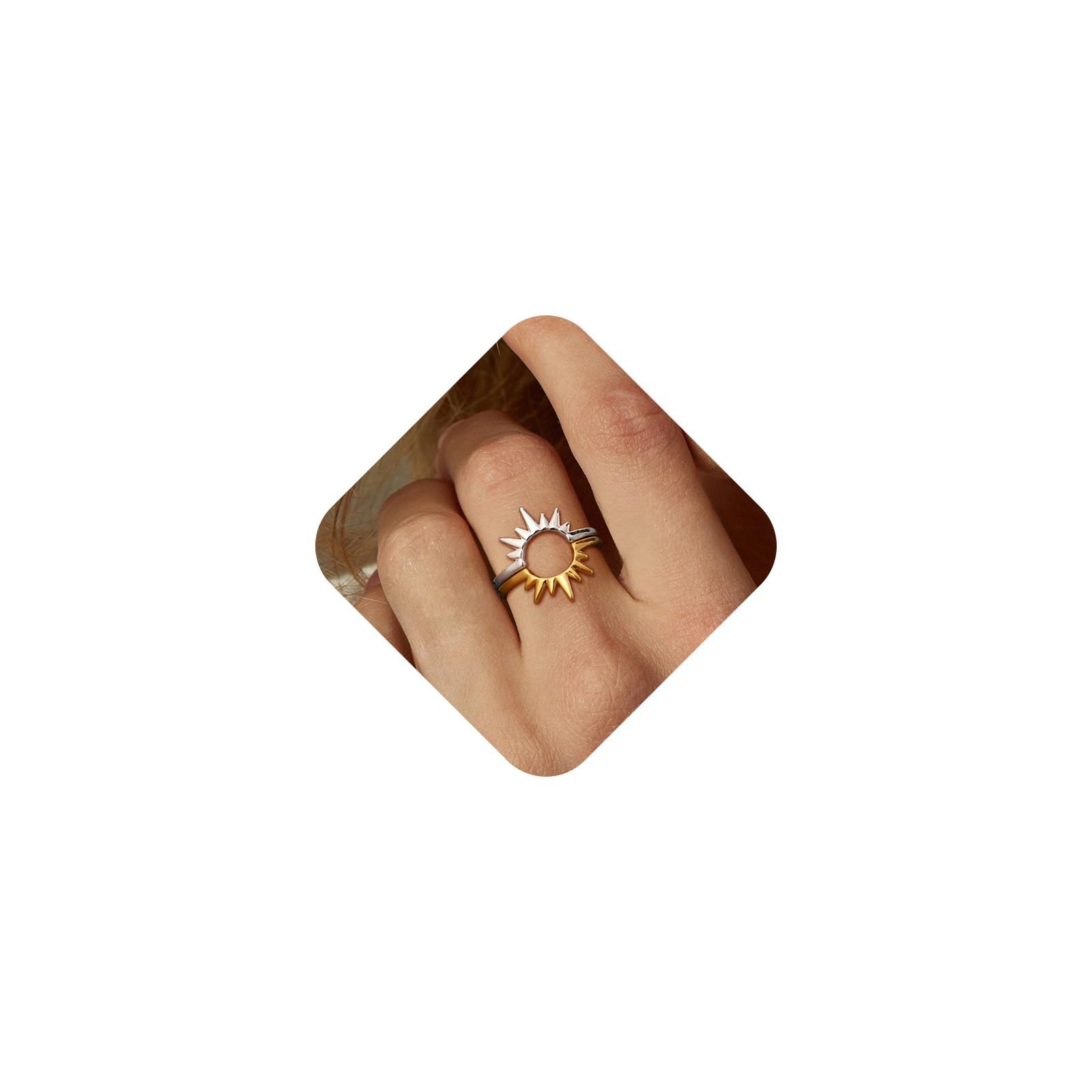 NECOCY Stackable Rings for Women Non Tarnish Dainty Stacking Cubic Zirconia Rings Set Trendy Bands Rings Statement Promise Wedding Engagement Jewelry