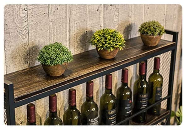Soporte para botellas de vino de hierro montado en pared 100x20x55cm miniatura 2