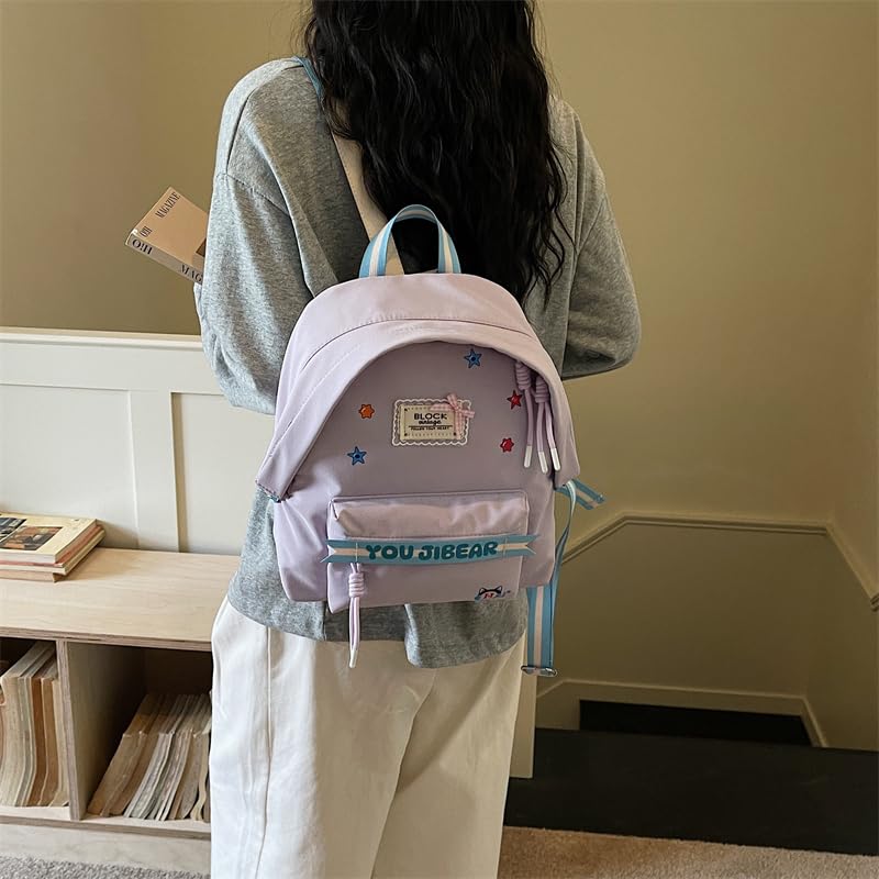 Mochila para mujer ligera gran volumen morada para escuela 6