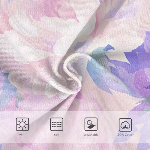 KLL Peonies Lilac Watercolor Ongrey Pink Toddler Boys Soft Briefs Breathable Children Undies3