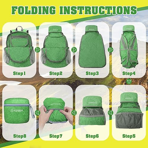 Mochila ligera plegable ZOMAKE 10L para senderismo miniatura 4