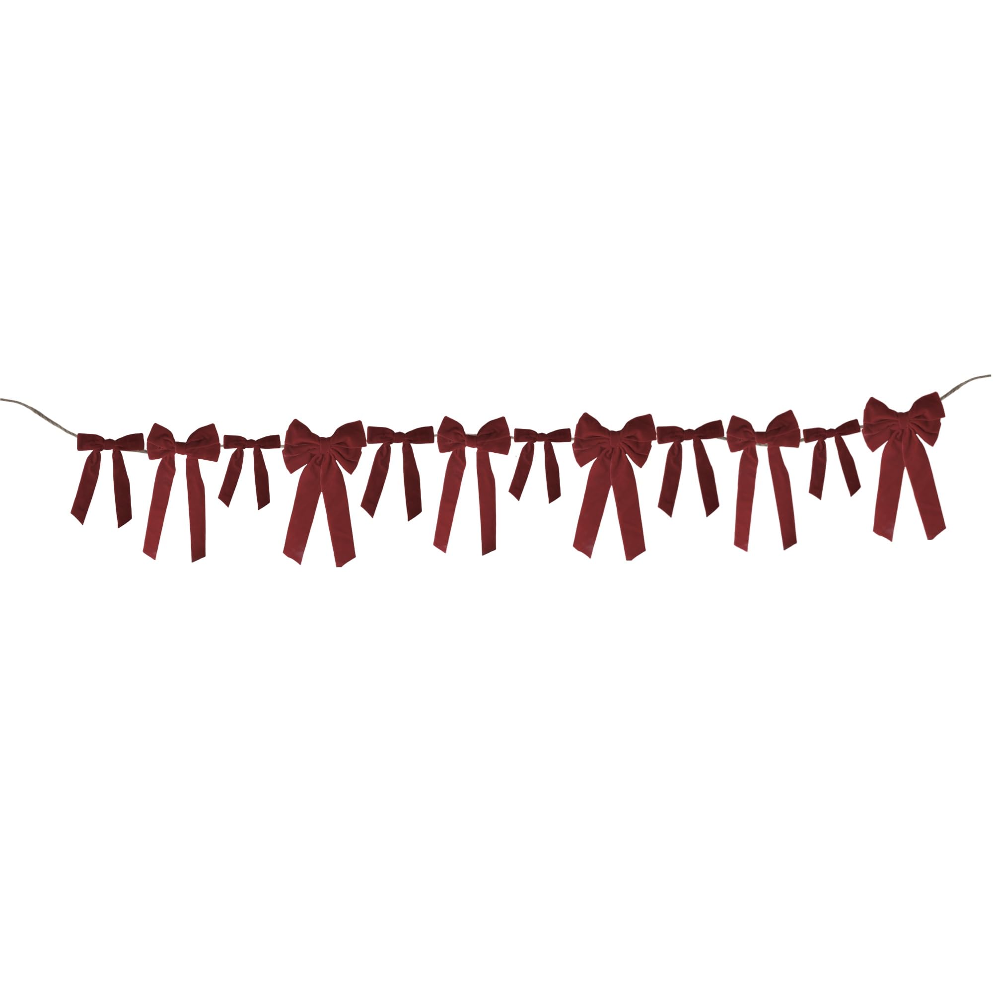 Velvet Bow Garland Banner -Coquette Bachelorette Party Decor, Bridal Shower Backdrop, Wedding & Birthday Party Supplies, Engagement Decorations (Burgundy)