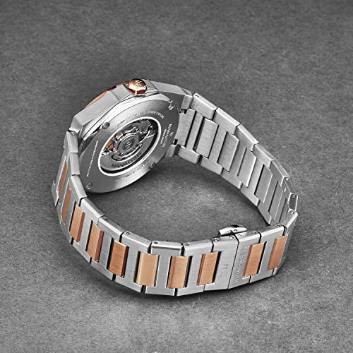 Manager Men's 'Open Mind' Silver Dial Two-Tone Stainless Steel Bracelet Automatic Watch MAN-RO-05-BM3