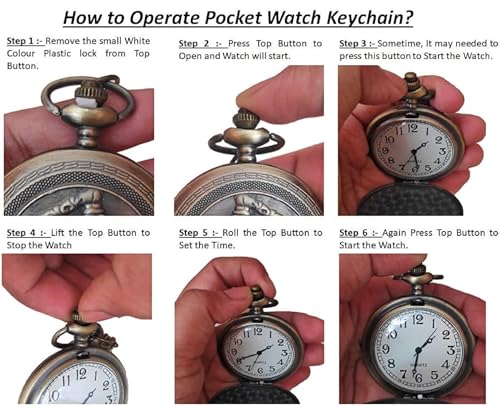 Image of Pocket Watch Metal Keychain Retro Vintage for Gifting With Key Ring Anti-Rust
