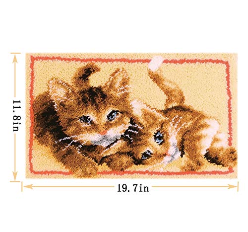 Image of clubevy Latch Hook Kits DIY Crocheting Embroidery Throw Pillow Needlework Cross Stitch Kits (Cat6)