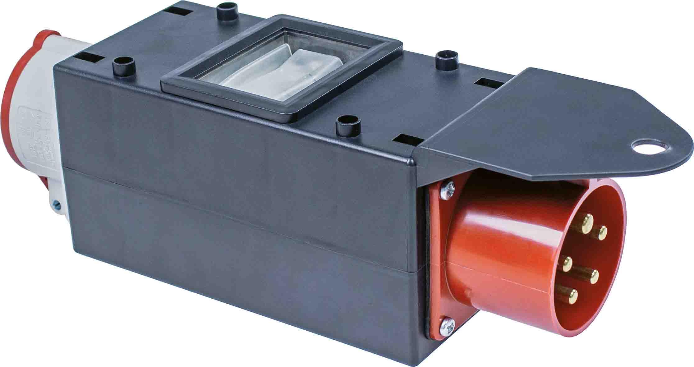 as - Schwabe MIXO 61708 - Distribuidor de Corriente (Enchufe CEE de 400 V/16 A/5 Pines, Aprox. 11 kW, Adaptador de Corriente FI, 1 Enchufe CEE de 400 V, 16 A, 5 Pines, estación de alimentación,