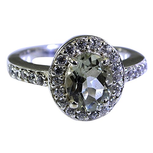 Bague fiançailles améthyste verte argent 925 anti-ternissement toutes tailles H-Z