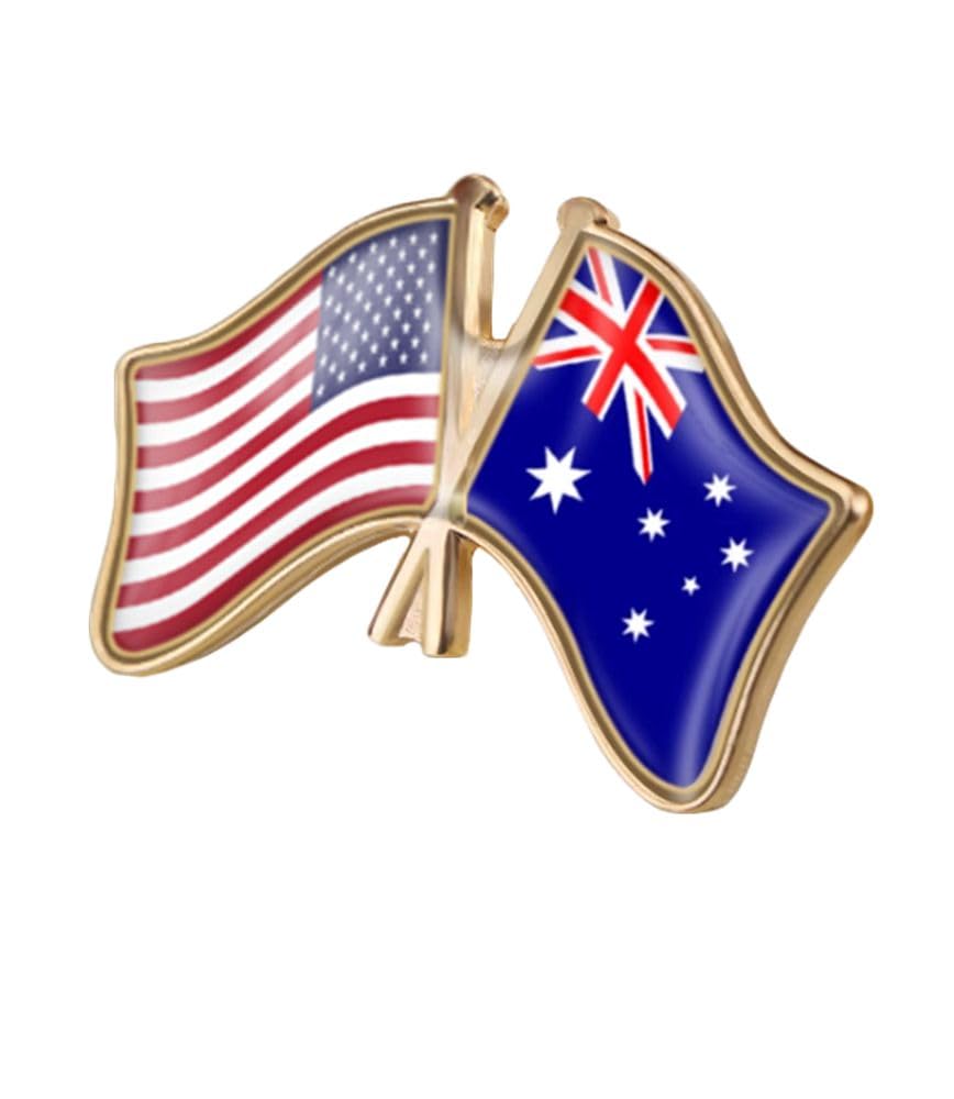 vmcoatdu USA American and Germany Deutschland Friendship Flag Cross Connection Pin Brooch Badge for Hat Cap Clothing Backpack Pin