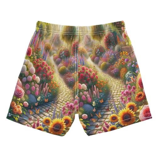 Swimming Clothes for Boys, Anti-Chafe Swim Trunks Boys 2 T, Colorful Garden2