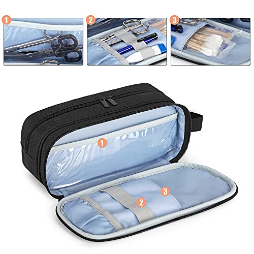 Image of Trunab Stethoscope Carrying Case Hold 2 Stethoscopes or BP Cuffs, Compatible with 3M Littmann /MDF /ADC, Medical Case with Extra Pocket for Nurse Accessories, Essentials for Nurses, Doctors, Black