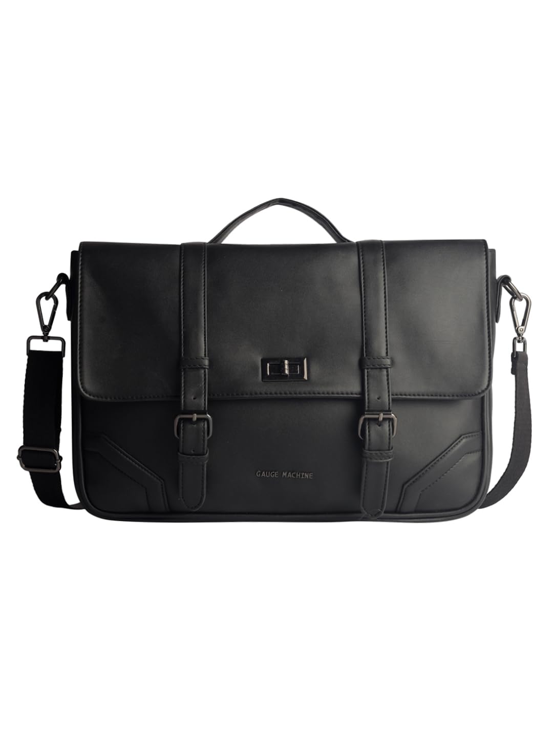 Gauge Machine 15" Black Laptop Messenger Bag with Detachable Strap (GMLPB052304BLK)