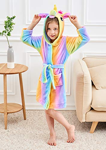 Image of Doctor Unicorn Soft Unicorn Hooded Bathrobe Sleepwear - Unicorn Gifts for Girls