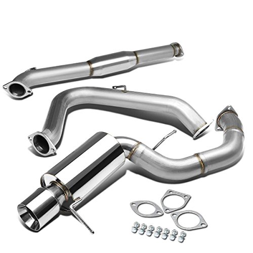 Auto Dynasty 4 inches Rolled Muffler Tip Catback Exhaust