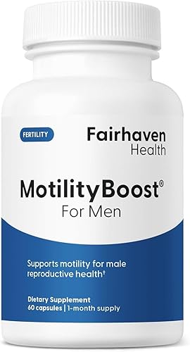 Fairhaven Health MotilityBoost for Men | Prenatal Male Fertility Supplement for Motility Strength | Pre-Conception for Him Includes L-Carnitine,