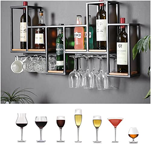 Casier à vin industriel mural pour organiser vos bouteilles et verres à pied