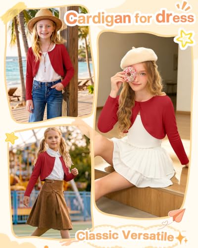 Image of Girls Uniform Long Sleeve Knitted Cardigan