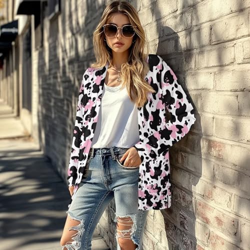 Image of Women's Open Front Cardigan Long Sleeve Loose Sweater Lightweight Soft Cardigan Jackets