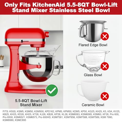 HOZODO Pouring Shield & Splash Guard for KitchenAid Bowl-Lift Mixers by HOZODO - Used condition - Image 3