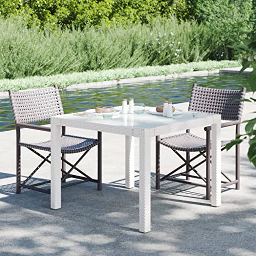 vidaXL Gartentisch Esstisch Terrassentisch Gartenmöbel Balkontisch Outdoor Tisch Außentisch 90x90x75cm Gehärtetes Glas…