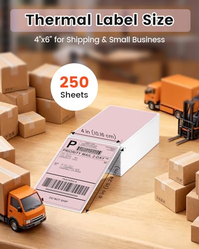 Image of Phomemo 241BT Bluetooth Shipping Label Printer & 250Pcs 4x6 Thermal Labels, 4X6 Wireless Thermal Printer for Samll Business, Label Printers for Shipping Package, Compatible with iPhone, Android