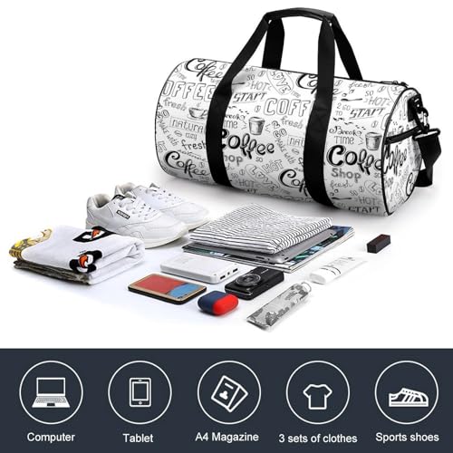 Sac week-end duffel bag Café Blanc léger pour camping et voyage actif