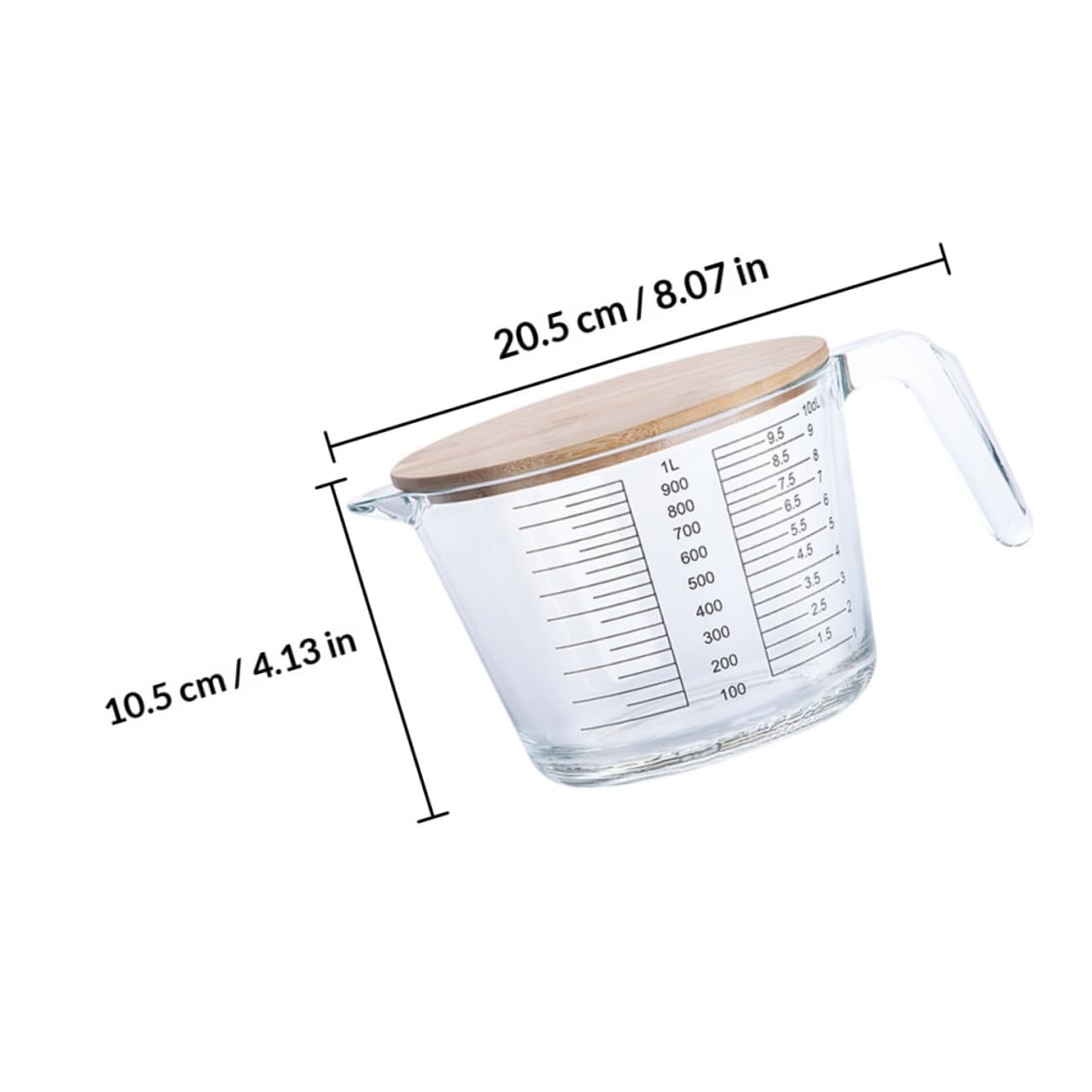 Toyvian Taza Medidora para Hornear de Vidrio Resistente al Calor con Escala Graduada, Fácil de Limpiar, Adecuado para Medir Aceite y Crema Cocina