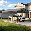 BETISEF 12x20 FT Metal Heavy Duty Carport, Upgraded Car Ports Canopy with Reinforced Frame and All Weather Protection Galvanized Steel, Garage Shelter kit for Boat, Car, Tractor and Truck