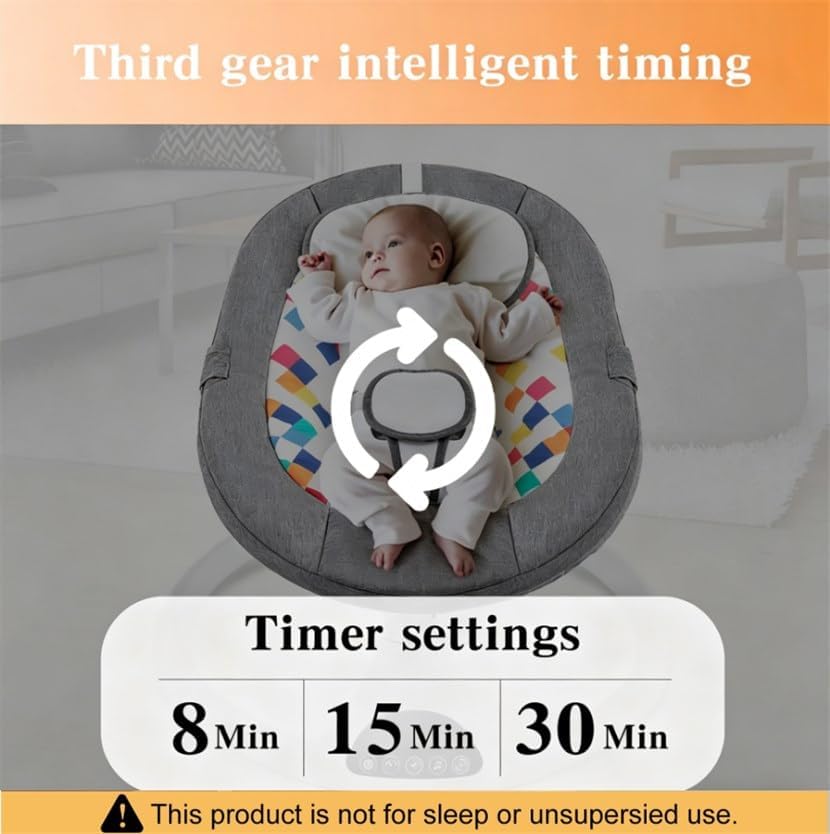 Image of Soobaby Baby Swing for Infants,Electric Swing for Babies,Portable Swing for Baby Boy Girl,Remote Control Indoor Baby Rocker with 5 Sway Speeds,Music and Bluetooth,Deep Gray