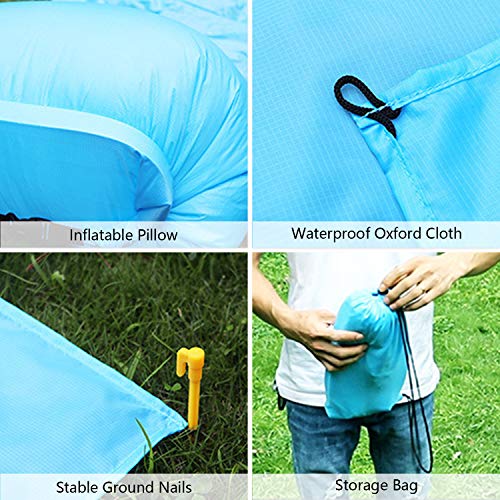 Festnight Cobertor de piquenique dobrável Cobertor de praia com travesseiro inflável Encosto de cabe