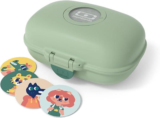 monbento – Brotdose Snackbox Kinder Gram – BPA-frei – Lunchbox für Schule, Park und Reisen – Bento Box Personalisierbar & Robust – Mikrowellen- und Spülmaschinengeeignet – forest