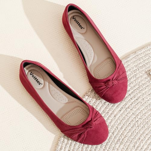 Image of Veittes Women's Round Toe Wide Width Ballet Flats