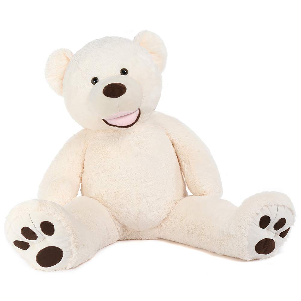 MorisMos Giant Teddy Bear with Big Footprints Big Teddy Bear Plush Stuffed Animals (Beige, 51 Inches)