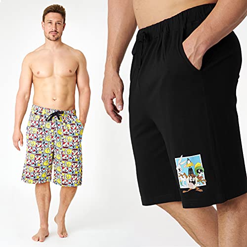 Looney Tunes Mens Shorts, 2 Pack Cotton Lounge Shorts, Space Jam Gifts For Men2